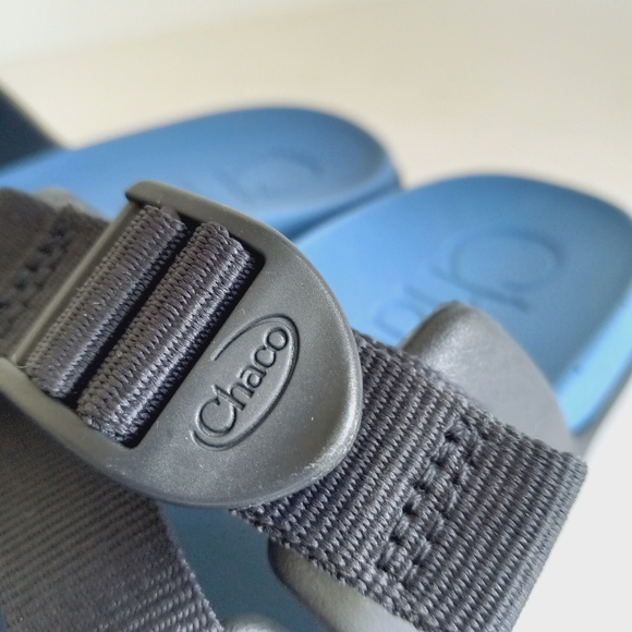 CHACO Chillos Kids Slide Sandals Active Blue Adjustable Strap Outdoor - Picture 2 of 10